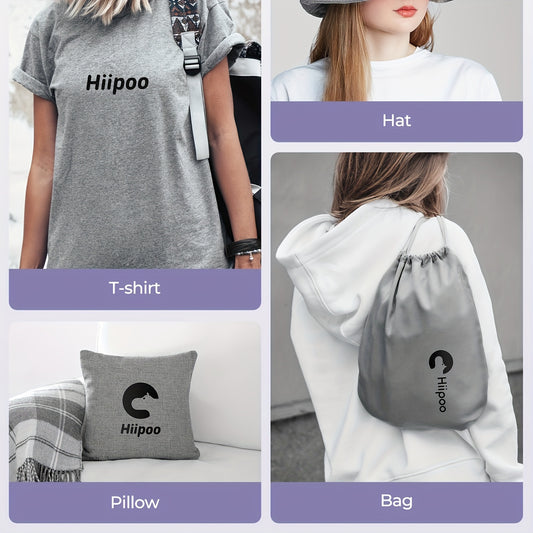 Hiipoo V2 HTV Heat Transfer Vinyl Film Flock Suede (Bright Red, 12" x 8ft)