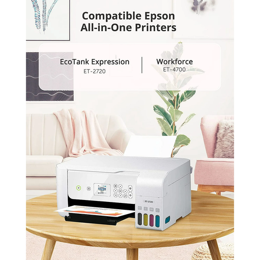 Hiipoo 522 Ink Bottles Replacement for 522 T522 T522520-S Work for ET-2720 ET-2800 ET-2803 ET-4700 Printers (Black, Cyan, Magenta, Yellow) Not Sublimation Ink