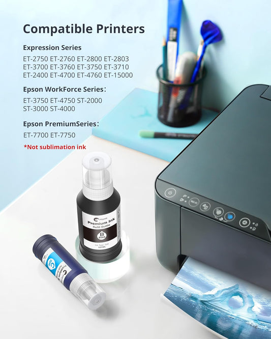Hiipoo 502 522 Ink Replacement for 502 T502 522 T522 Ink (Not for Sublimation) Work with ET-2700 ET-2720 ET-2750 ET-2760 ET-2800 ET-3750 ET-3760 ET-4700 ET-4750 ET-4760 Printer