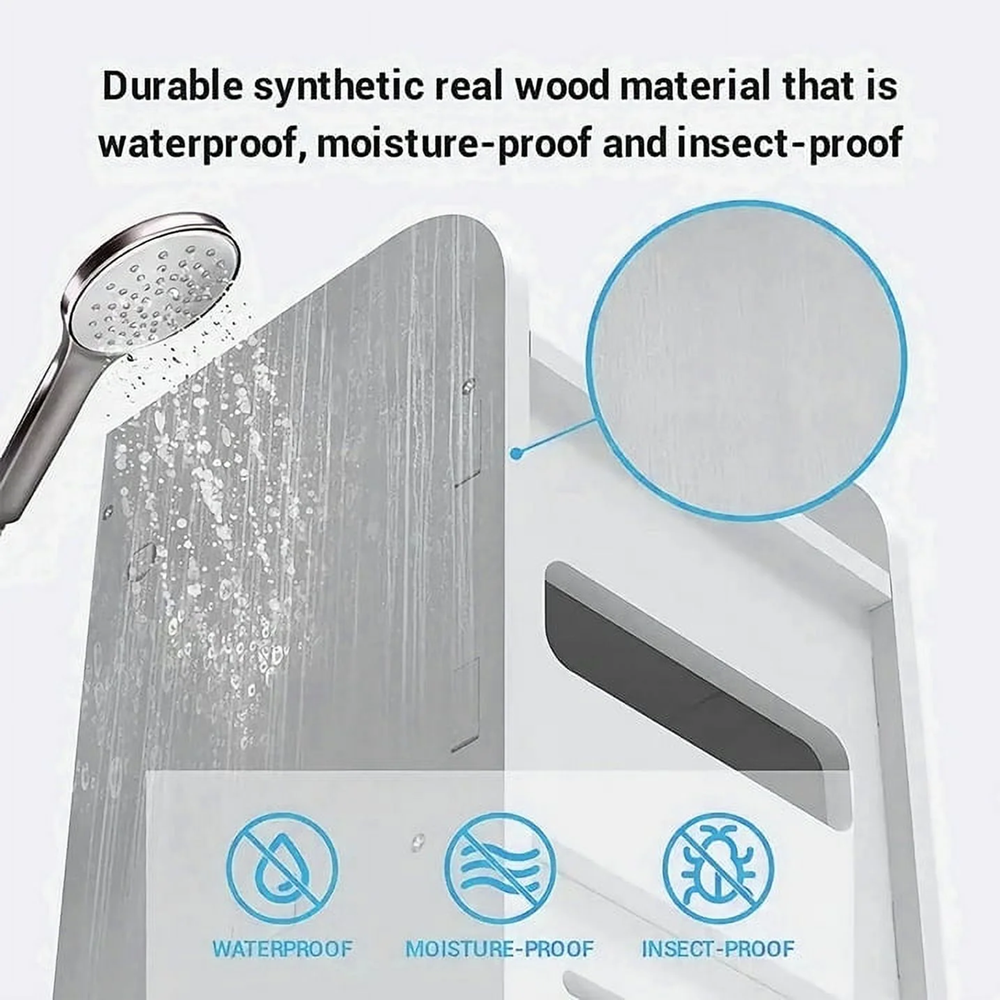 Homeika Toilet Paper Holder Stand for Bathtroom Storage, Narrow Bathroom Cabinet for Small Spaces Toilet Roll Holder, L6.7 x W6.7 x H31.5 Inch, Off White