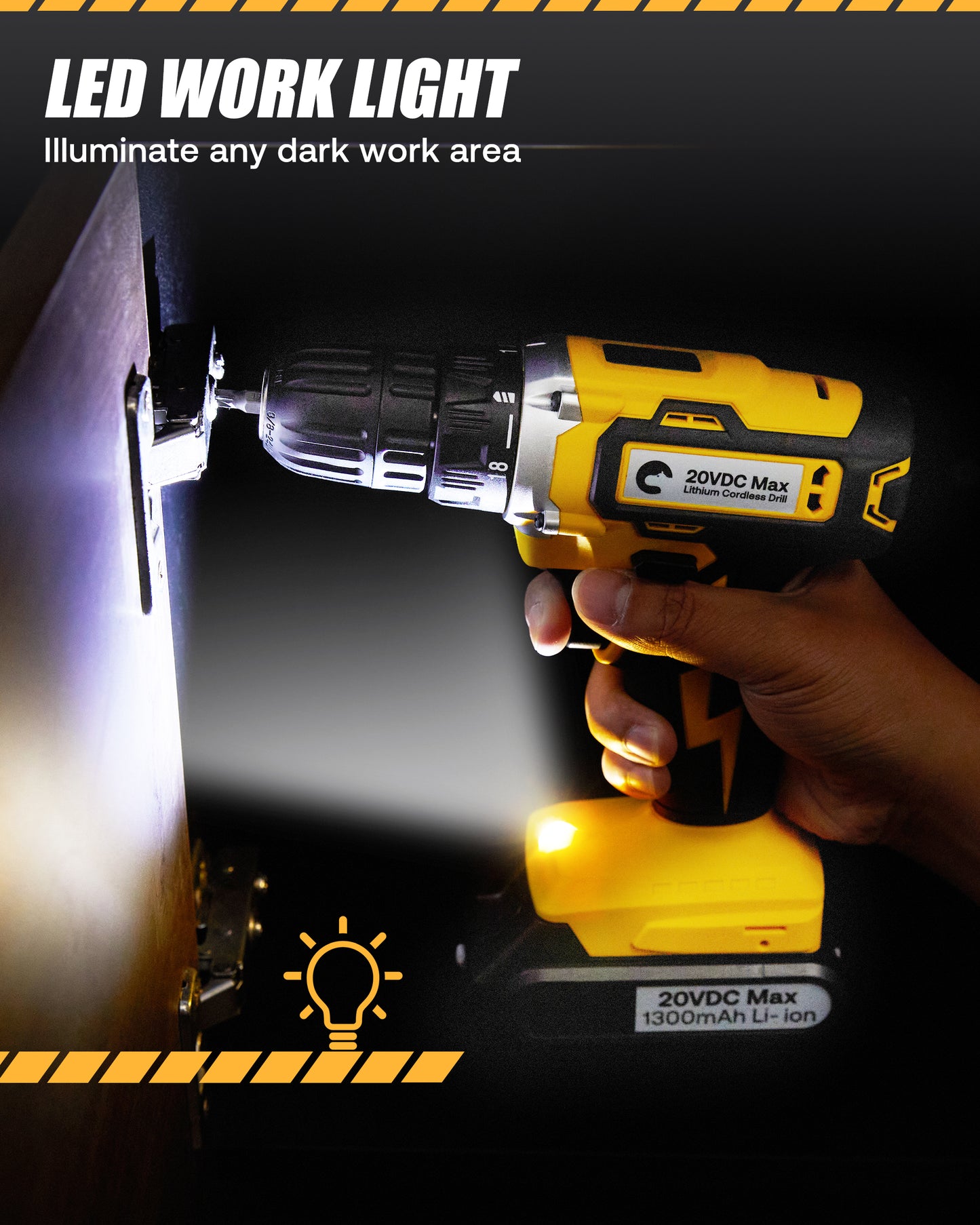 Cordless Drill, Hiipoo 20V MAX Lithium Power Drill with Battery & Charger