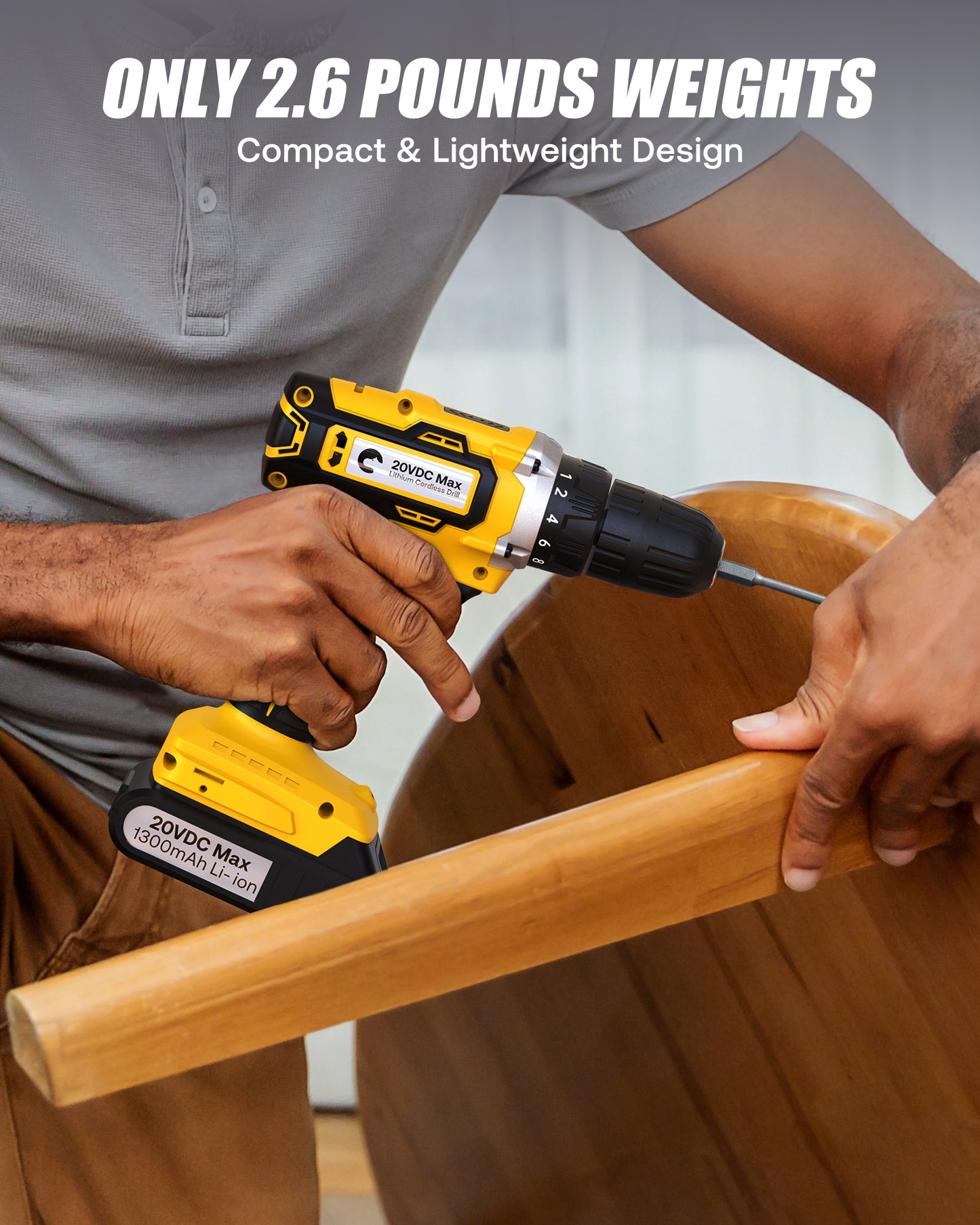 Cordless Drill, Hiipoo 20V MAX Lithium Power Drill with Battery & Charger