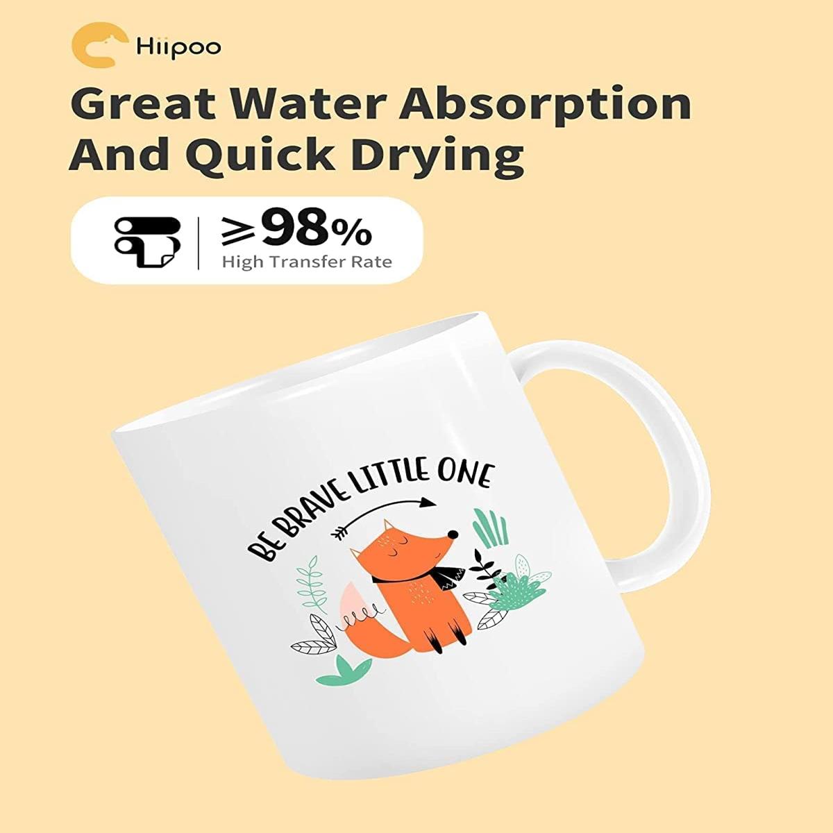 Hiipoo Sublimation Paper 8.5x11 inch, Compatible with Sublimation Ink and Ecotank Sawgrass Inkjet Printers for Mugs T-Shirts and Other Sublimation Blanks, DIY Gift (110 Sheets, 120G) (a-8.5x11)