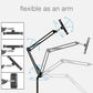 Tablet Floor Stand, 69" Height Adjustable 360-degree Rotatable Tablet Holder, Arm Stretchable Stand, Overhead Bed Phone Mount（4"~12.9''）