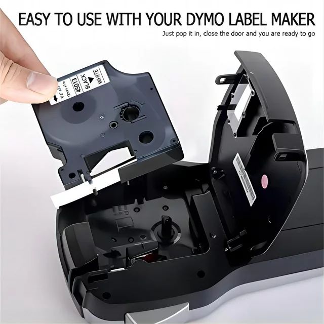 OfficeWorld Label Maker Tape Compatible with DYMO D1 45013 45013S S0720530 45113, Fit for Label Manager 100 120P 160 210D 220P 280 350D 450D 500TS,0.47 in x 23 Ft (12mm x 7m), Black on White, 4-Pack